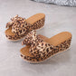 🐆👡 Damen-Plateausandalen mit Leopardenmuster und Schleife