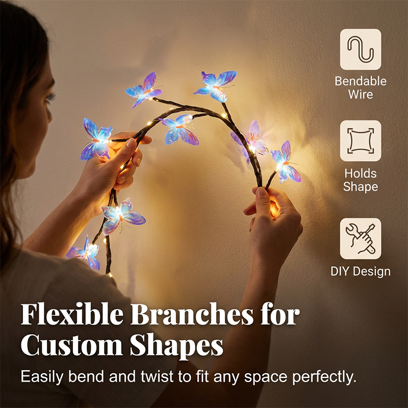 🥳【Nur freitags – 50 % Rabatt】 2026 HEISSER VERKAUF🥳💞Über 50.000 verkauft!🌿Romantische LED-Lichterkette mit Schmetterlingsranke
