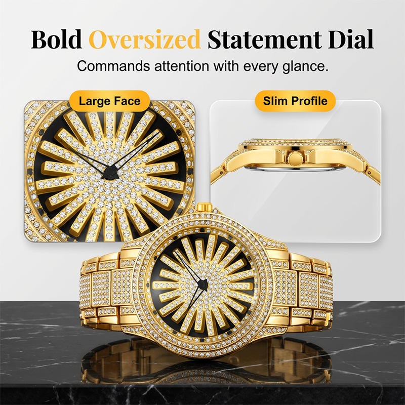 ⌚ LIMITIERTES ANGEBOT: 50% RABATT+versandkostenfrei! 💎 Herrenuhr mit drehbarer Lünette – Vollbesetzt mit funkelnden Steinen & Präzises Quarzwerk ✨