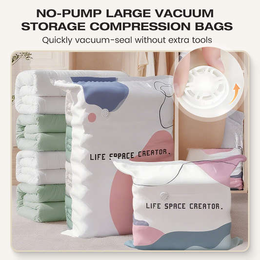 🧳 50 % Rabatt – Vakuum-Aufbewahrungsbeutel ohne Pumpe – 80 % mehr Platz für Kleidung, Bettwäsche & Reisegepäck 🛏️✨