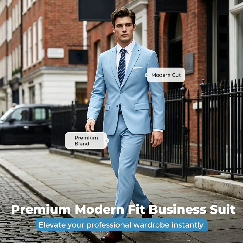 🔥-55% Aktion – Nur solange der Vorrat reicht⏳Zweiteiliges Business-Anzugset für Herren in Modern Fit
