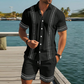 Herren-Set aus Kurzarmhemd und Shorts mit Blumenmuster
