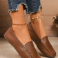 Damen-PU-Leder Loafers, flach
