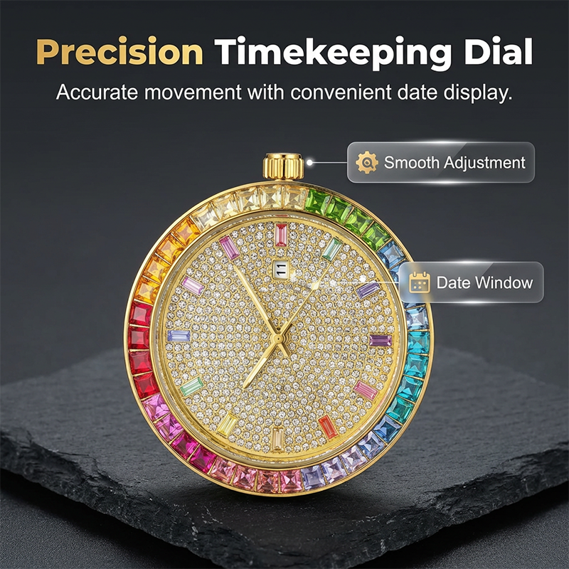 ⌚💎Vollbesetzte Diamant-Uhr – auffälliges Design – perfekt für Hip-Hop-Styles