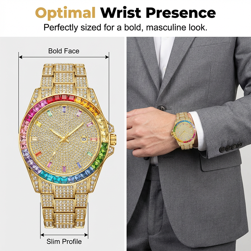 ⌚💎Vollbesetzte Diamant-Uhr – auffälliges Design – perfekt für Hip-Hop-Styles
