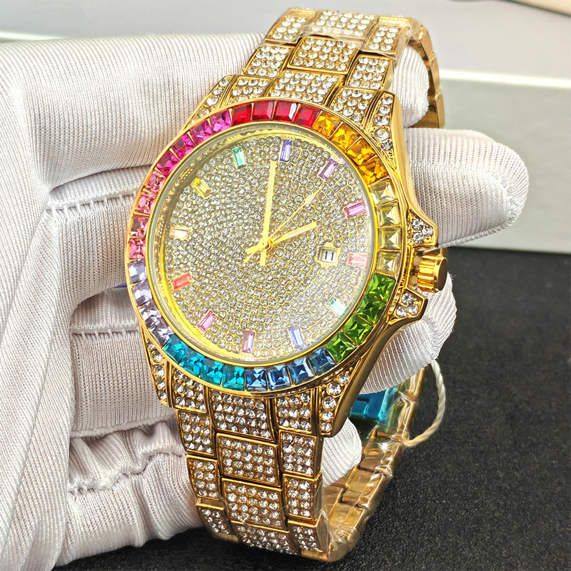 ⌚💎Vollbesetzte Diamant-Uhr – auffälliges Design – perfekt für Hip-Hop-Styles