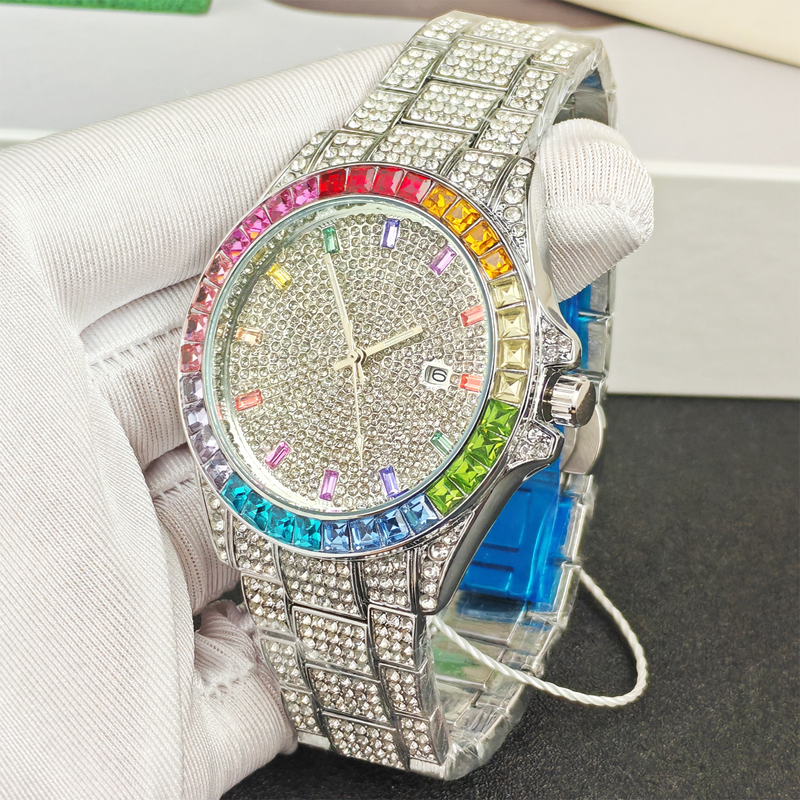 ⌚💎Vollbesetzte Diamant-Uhr – auffälliges Design – perfekt für Hip-Hop-Styles