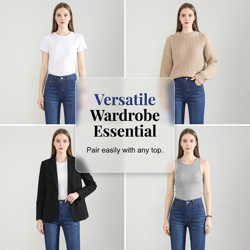 High-Waist Straight-Jeans für Damen – klassisch, bequem & zeitlos