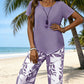 ✨🔥Damen 2-teiliges Set aus asymmetrischer Bluse und Caprihose