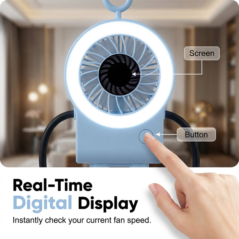 🌀 50% RABATT! 🎁 Flexibler Roboter-Tischventilator mit LED-Licht – 360° ausrichtbar & leise – Perfekt für Kinderzimmer, Schreibtisch oder Reisen – kühle Brise mit niedlichem Design 🤖