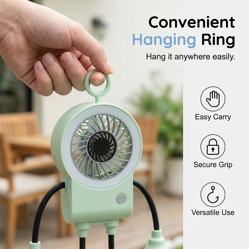 🌀 50% RABATT! 🎁 Flexibler Roboter-Tischventilator mit LED-Licht – 360° ausrichtbar & leise – Perfekt für Kinderzimmer, Schreibtisch oder Reisen – kühle Brise mit niedlichem Design 🤖