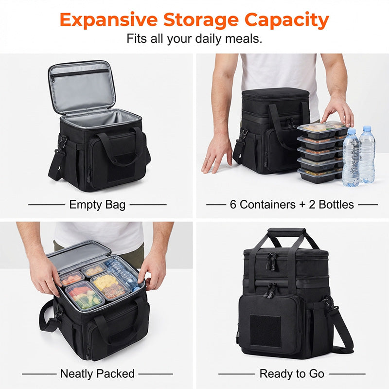 ⏰Nur für kurze Zeit verfügbar🍱🧊Extra große isolierte Lunchtasche – Hält Essen stundenlang heiß oder kalt, wasserdicht & mit mehreren Fächern✨