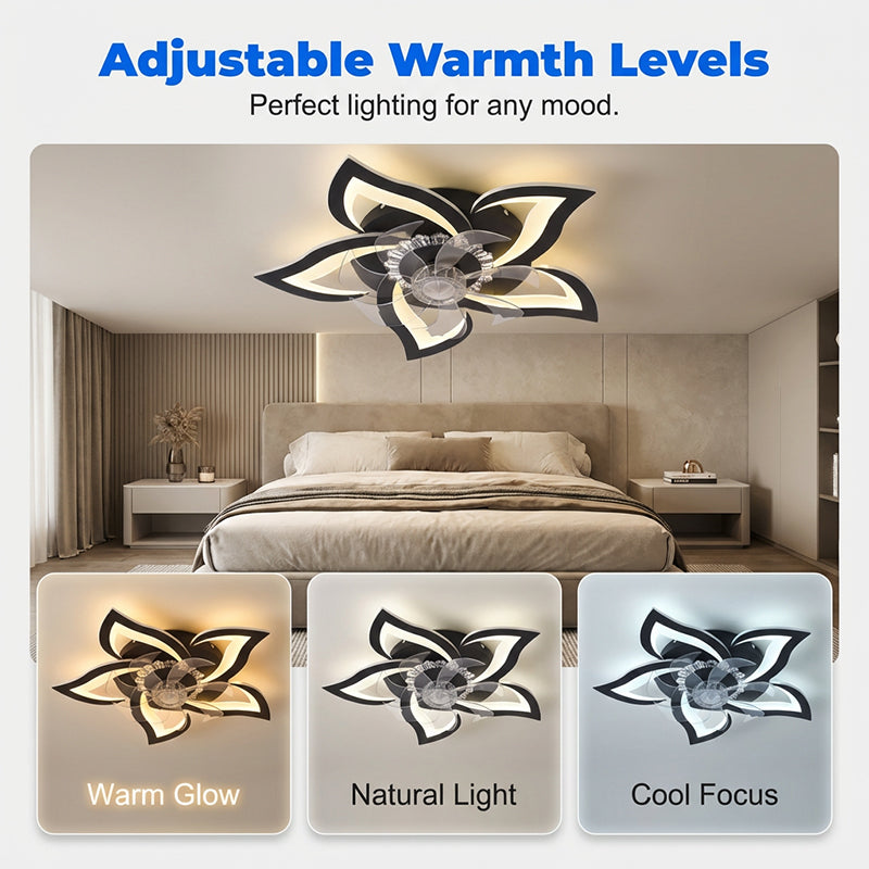 💡 50% RABATT! 🌸 Moderner Blumenförmiger Deckenventilator mit Licht & Fernbedienung – Leiser Betrieb, Elegantes Design & Ideal Für Wohnzimmer & Schlafzimmer 🌀