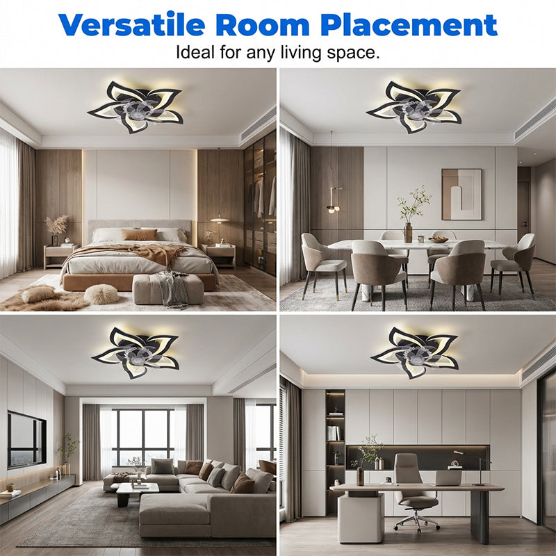 💡 50% RABATT! 🌸 Moderner Blumenförmiger Deckenventilator mit Licht & Fernbedienung – Leiser Betrieb, Elegantes Design & Ideal Für Wohnzimmer & Schlafzimmer 🌀