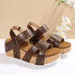 Bequeme Freizeit-Keilabsatz-Sandalen mit Nieten