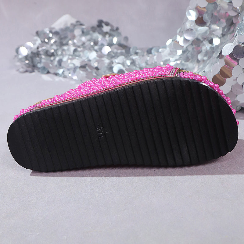 👠Glitzer-Pantoletten für den Sommer: Ergonomisches Fußbett & Brillanter Glanz⭐