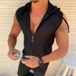 Herren Sommer Ärmellose Zip-Up Hoodie Top