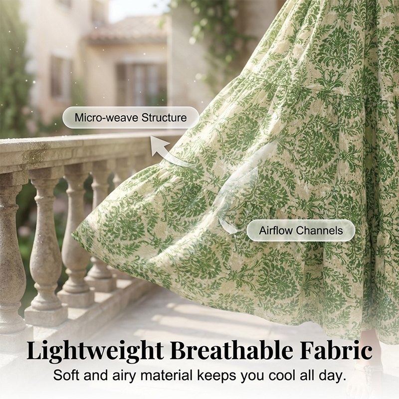 ✨ HALF PRICE DEAL 💃 Maxikleid Damen 🌸 luftig-leichtes Baumwollmischgewebe, V-Ausschnitt & sommerlicher Charme 🌞