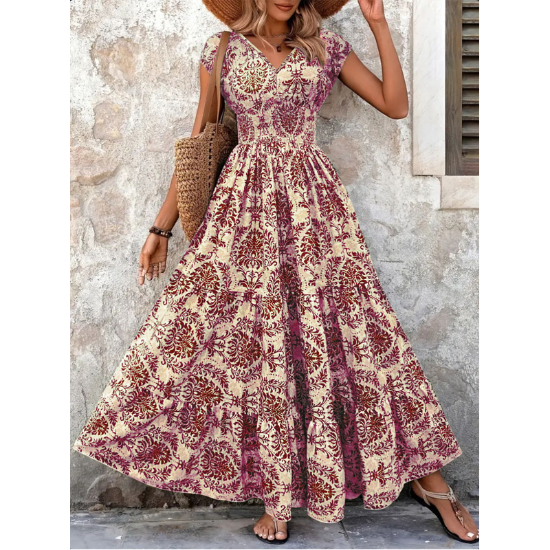 ✨ HALF PRICE DEAL 💃 Maxikleid Damen 🌸 luftig-leichtes Baumwollmischgewebe, V-Ausschnitt & sommerlicher Charme 🌞