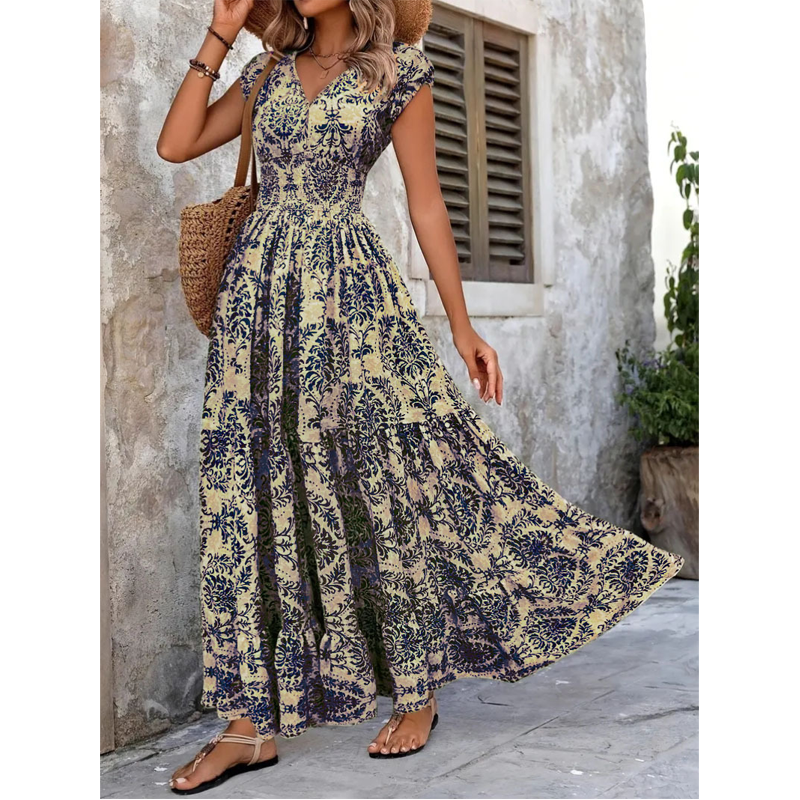 ✨ HALF PRICE DEAL 💃 Maxikleid Damen 🌸 luftig-leichtes Baumwollmischgewebe, V-Ausschnitt & sommerlicher Charme 🌞