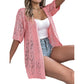 🧥 50% RABATT! 🌸 Damen Cardigan-Weste mit Kurzarm & Lochmuster – Leicht, Lässig & Perfekt Für Kühle Sommerabende Oder Frische Tage ☀️