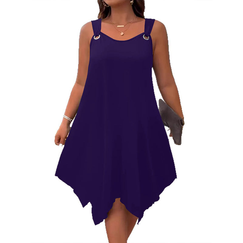 👗 LIMITED-TIME 50% RABATT! ✨ Ärmelloses Damenkleid – Asymmetrischer Saum, 7 Farben, A-Linie 🍂
