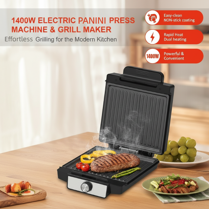 1400W Elektrische Panini-Presse & Grillgerät