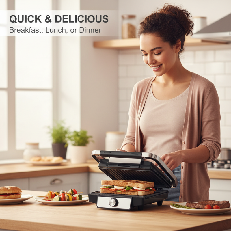 1400W Elektrische Panini-Presse & Grillgerät
