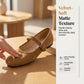 ⏰Limitierter 50 %-Rabatt + 🧦Socken gratis- 🥿Bequeme Ballerinas aus PU in Wildlederoptik mit Riemchen