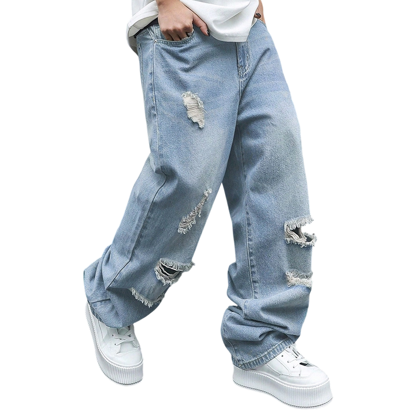 👖✨ 50% RABATT! Herren-Jeans mit geradem Bein, Oversize-Passform und Ripped-Effekt – Lässig, urban & perfekt für den Streetstyle-Look 🏙️