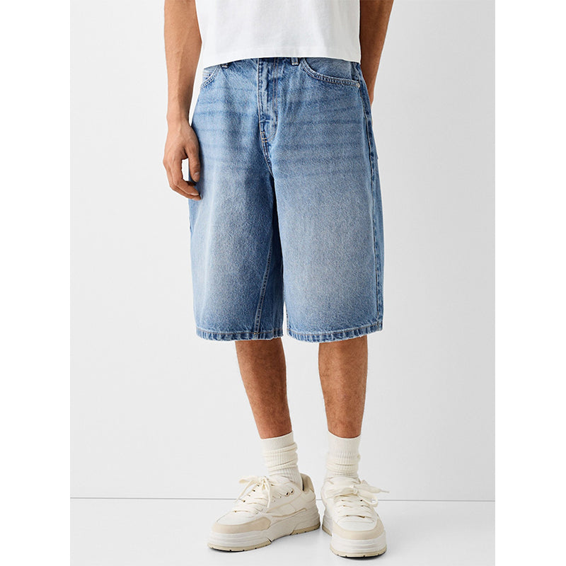 Lässige Jeansshorts für Herren mit weitem Bein