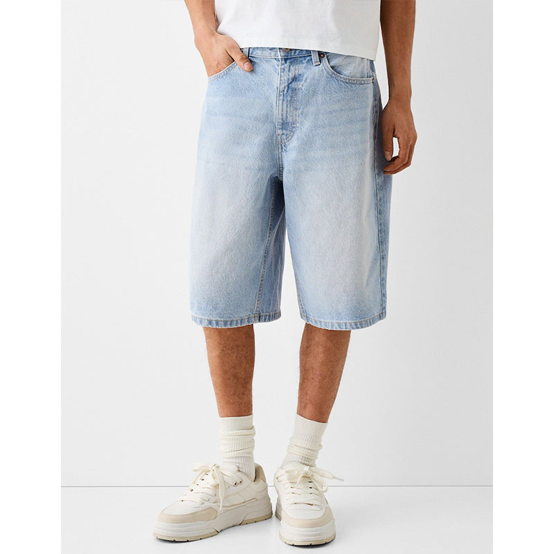 Lässige Jeansshorts für Herren mit weitem Bein