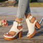 👡 BEFRISTETES ANGEBOT – 50% RABATT! ✨ Plateau-Sandalen – Blockabsatz, Knöchelriemen, grobes Profil ✨