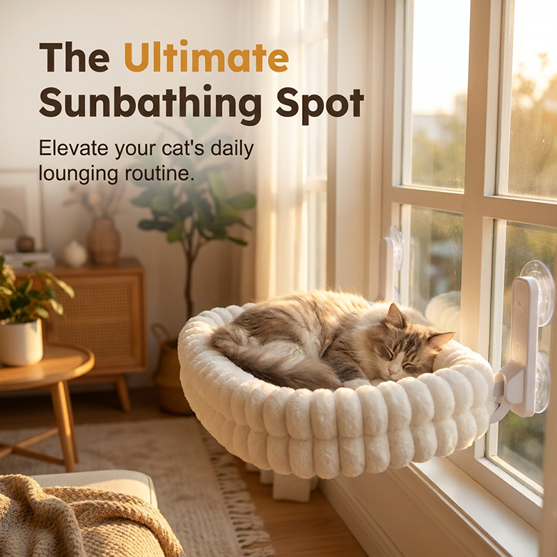 🐱🪟 Katzennetz-Hängematte mit Saugnäpfen – doppelseitig, aus Plüsch & Netzgewebe, für Fenster & Balkon