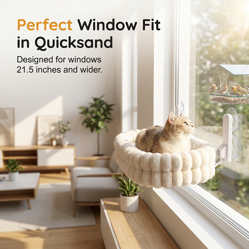 🐱🪟 Katzennetz-Hängematte mit Saugnäpfen – doppelseitig, aus Plüsch & Netzgewebe, für Fenster & Balkon
