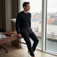 Einfarbige Herren-Slim-Fit-Hosen mit Knöchellänge
