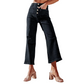 Lässige Damenjeans mit weitem Bein und aufgesetzten Taschen