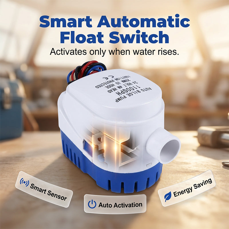 Automatische Tauchpumpe für Bilgenwasser – schaltet sich bei Bedarf selbstständig ein – ideal für Boote, Yachten & wassergefährdete Räume🚤⚙️
