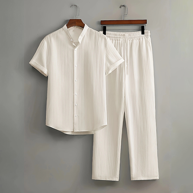 🏆 SALE AM LETZTEN TAG – 50% RABATT 🔥 Herren-Struktur-Set aus Hemd & Hose (2-teilig)