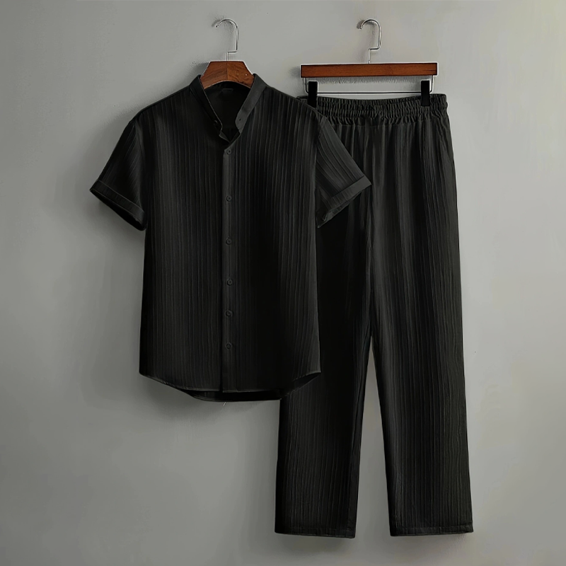 🏆 SALE AM LETZTEN TAG – 50% RABATT 🔥 Herren-Struktur-Set aus Hemd & Hose (2-teilig)