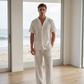 Herren-Hemd und Hose mit Rippstruktur
