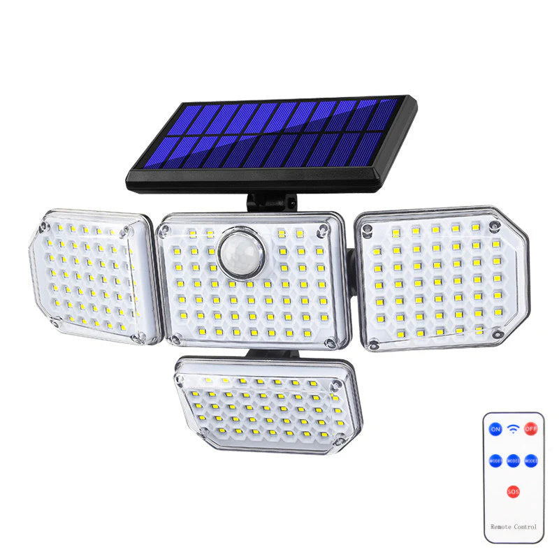 Solar Bewegungsmelderleuchte☀️✨Mehrere Leuchtenköpfe Außenlampe