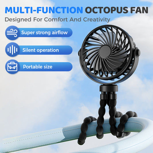 🐙💨 Mini-Handventilator „Octopus“ mit mehreren Funktionen ✨