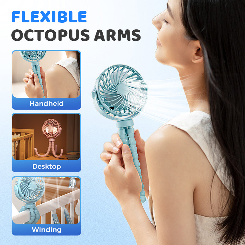 🐙💨 Mini-Handventilator „Octopus“ mit mehreren Funktionen ✨