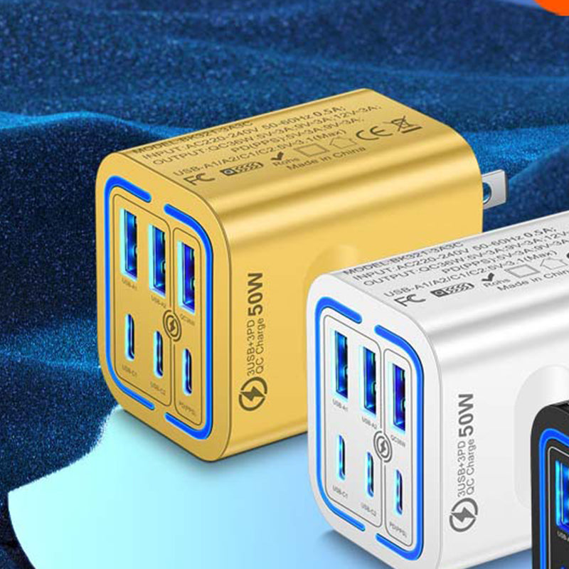 50W USB-C-Wandladegerät mit 6 Anschlüssen