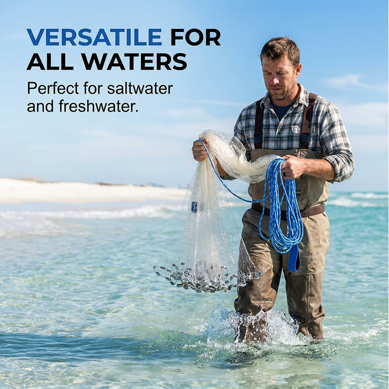 🎣 Nur für kurze Zeit: 50 % Rabatt! ✨ Leicht auszuwerfendes Wurfnetz – Robustes Netzgewebe, schnell sinkend, vielseitig einsetzbar 🌊