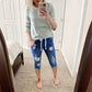 ⏰ 50 % RABATT – Nur für kurze Zeit ✨👖 Damen Denim-Caprihose mit Kordelzug ✨ Bequem, Lässig & Perfekt für den Sommer