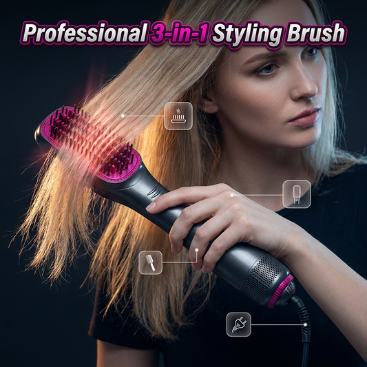 ⏰ 50 % RABATT – Nur für kurze Zeit 💇‍♀️ 3-in-1 Warmluftbürste ✨ Föhnen, Glätten & Stylen mit Nur Einem Gerät