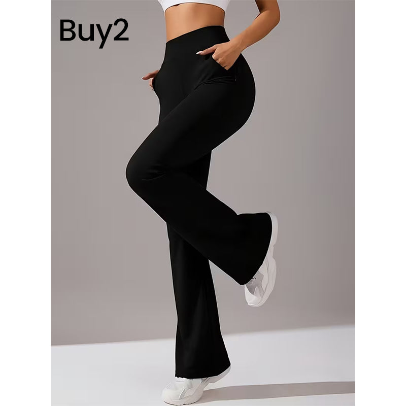 🔥👖 50% RABATT! Elastische Bootcut-Trainingshose für Damen – schmeichelhafter Schnitt, uneingeschränkte Bewegungsfreiheit. 🧘‍♀️💨