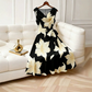 👗✨ 50% RABATT! Figurbetonendes A-Linien Blumenkleid – Sommerliches ärmelloses Midi-Kleid mit Taillenband für den perfekten Auftritt 🌸